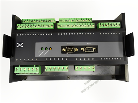 The SCM-1 module consists of three boards connected by an eight wired bus on the front side (not the backplane bus). The boards for SCM-1 are named SCM-A, SCM-B and SCM-C and these names can be found on the boards.
SCM-A board:
Two relay-boards OPR-1 can be mounted.
One for output for a mechanical speed governor (instead of electronic speed governor), and one for outputs for mechanical voltage regulation (instead of electronic voltage regulation).

For replacement of OPR-1 the screw for holding SCM-A must be removed, replace the OPR-1 modules, mount SCM-A again to front panel and check that the eight wired bus is still connected from SCM-A to SCM-B.
SCM-B board:
DIP switches:
The I/O address for the backplane bus of the rack is to be set. Notices that all SCM-1, SCM-2 and PRM-1 modules must have different I/O addresses starting with number zero (null) and up to two. The number sequence can be interrupted. The I/O address is set by the S2 switch.