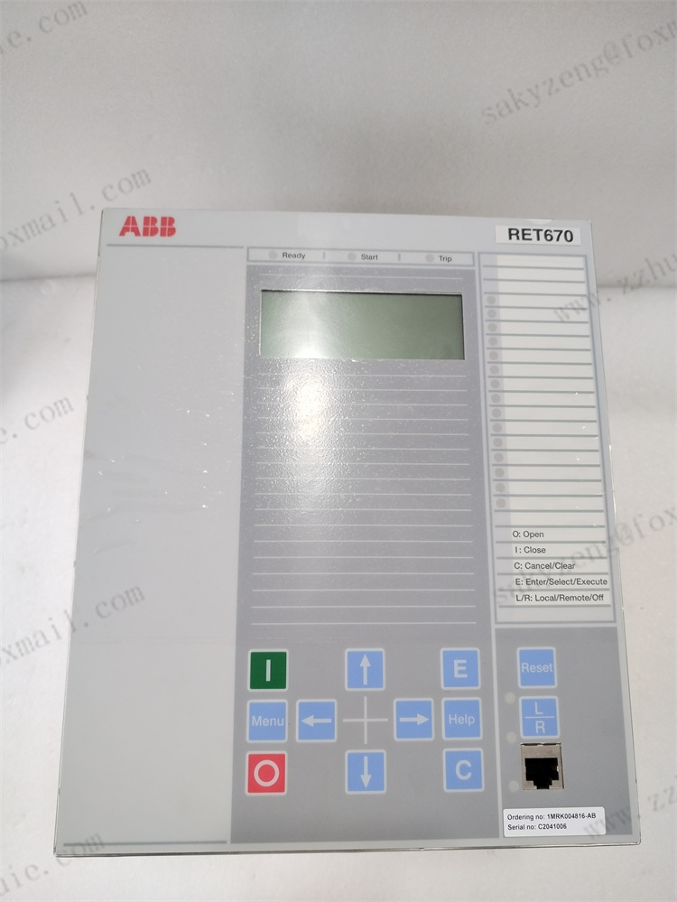 RET670 1MRL002816-AB | ABB Power system transformer protection from 110 V AC to 250 V AC